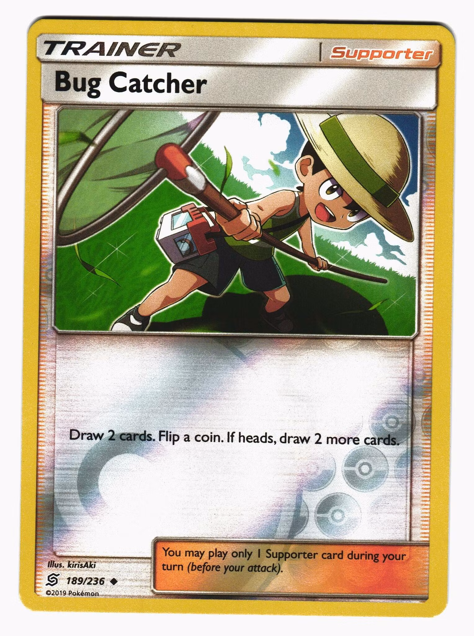 Bug Catcher Reverse Holo Uncommon 189/236 Unified Minds Pokemon