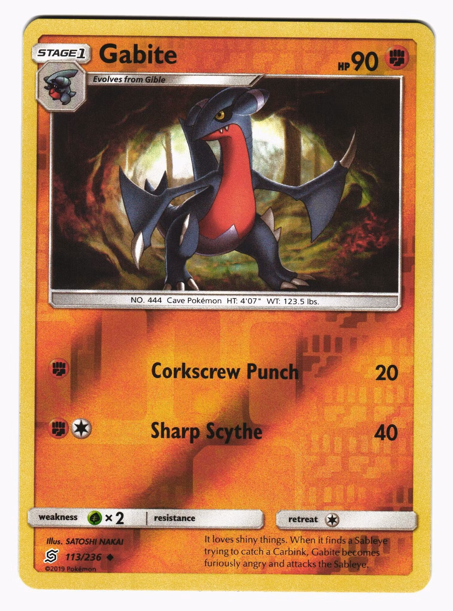 Gabite Reverse Holo Uncommon 113/236 Unified Minds Pokemon