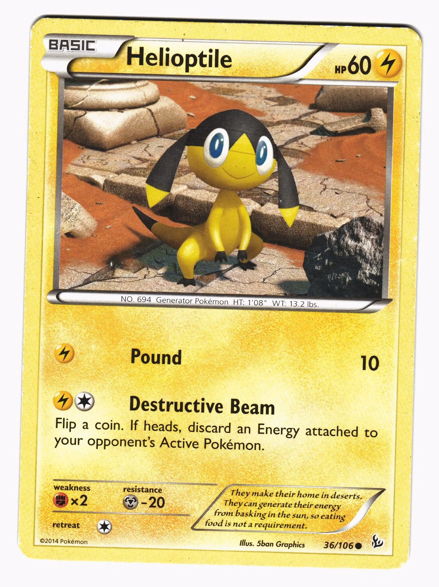 Helioptile Common 36/106 XY Flashfire Pokemon