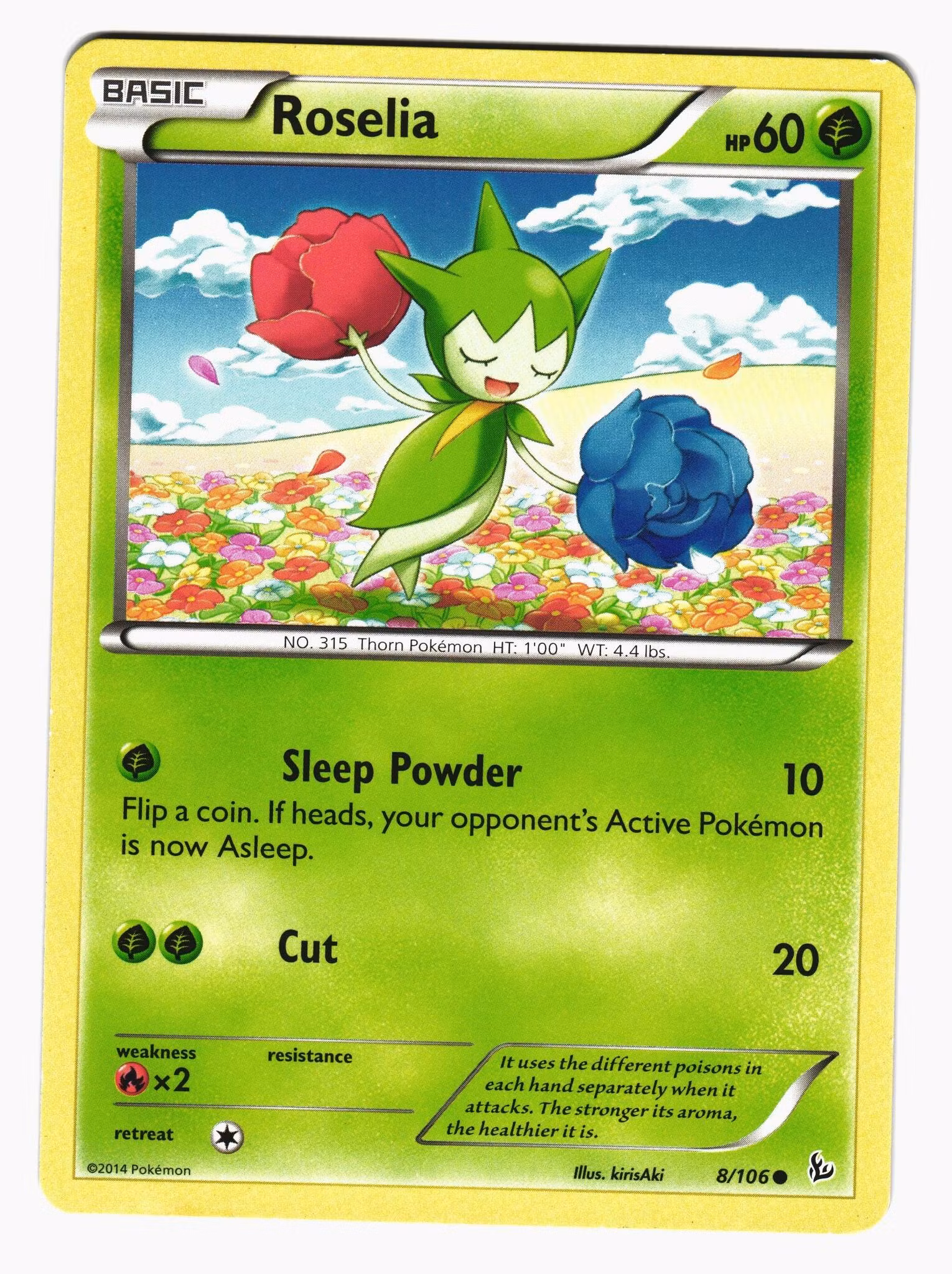 Roselia Common 8/106 XY Flashfire Pokemon