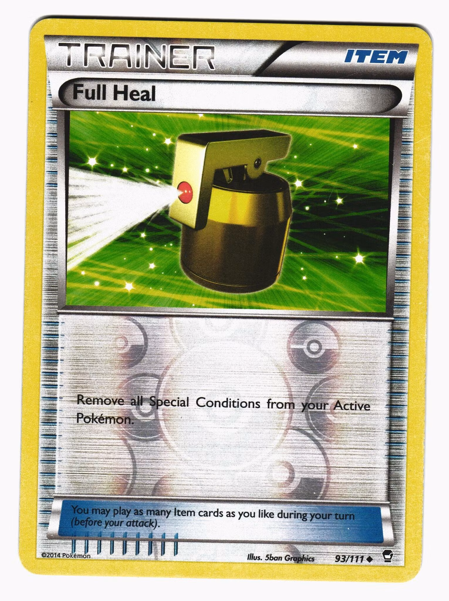 Full Heal Reverse Holo Uncommon 93/111 Furious Fists Pokemon