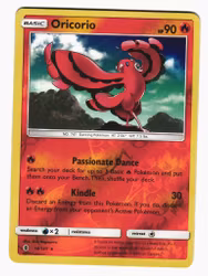 Oricorio Reverse Holo Rare 14/145 Guardians Rising Pokemon