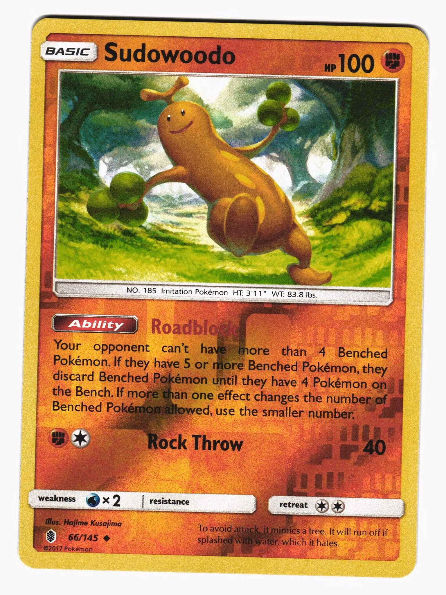 Sudowoodo Reverse Holo Uncommon 66/145 Guardians Rising Pokemon