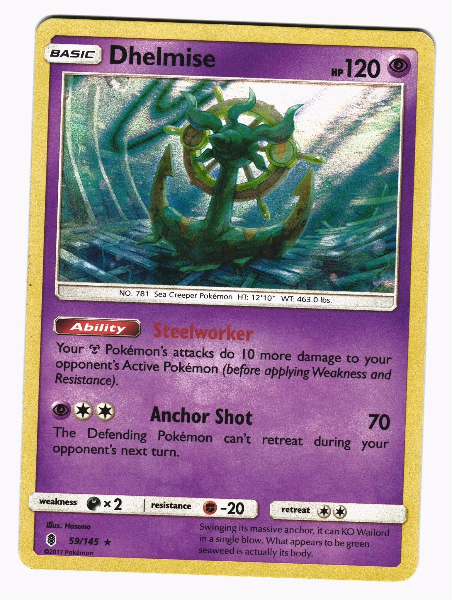 Dhelmise Holo Rare 59/145 Guardians Rising Pokemon