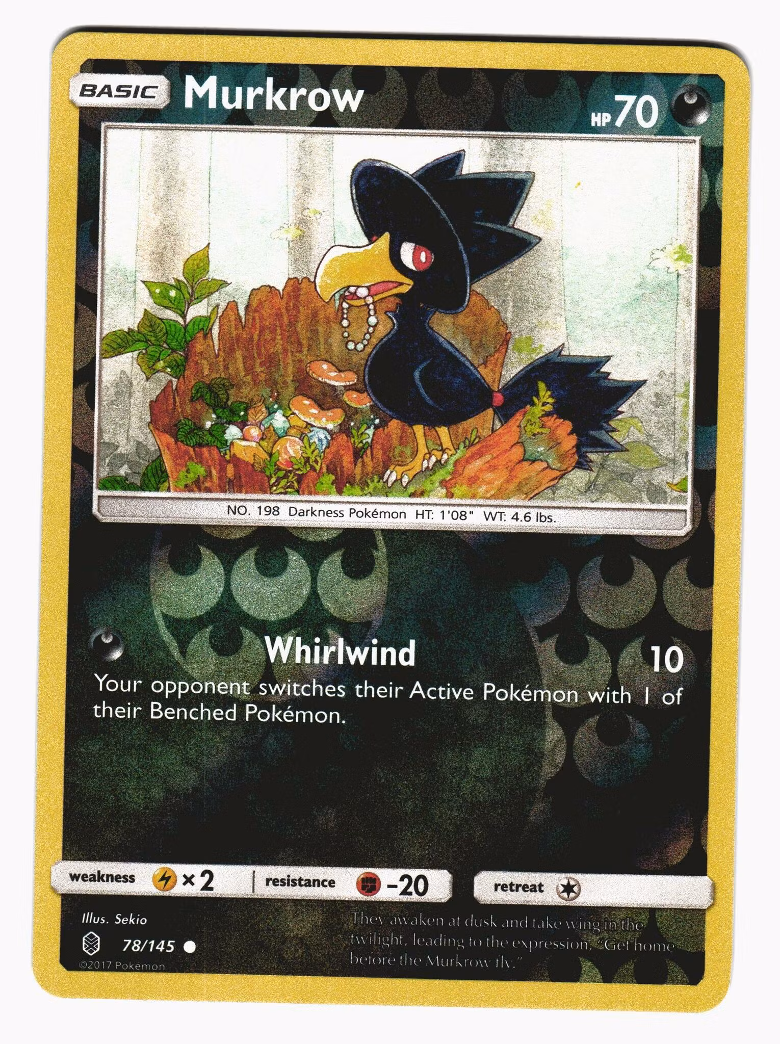 Murkrow Reverse Holo Common 78/145 Guardians Rising Pokemon