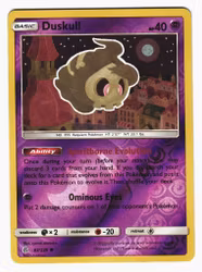 Duskull Reverse Holo Common 83/236 Cosmic Eclipse Pokemon