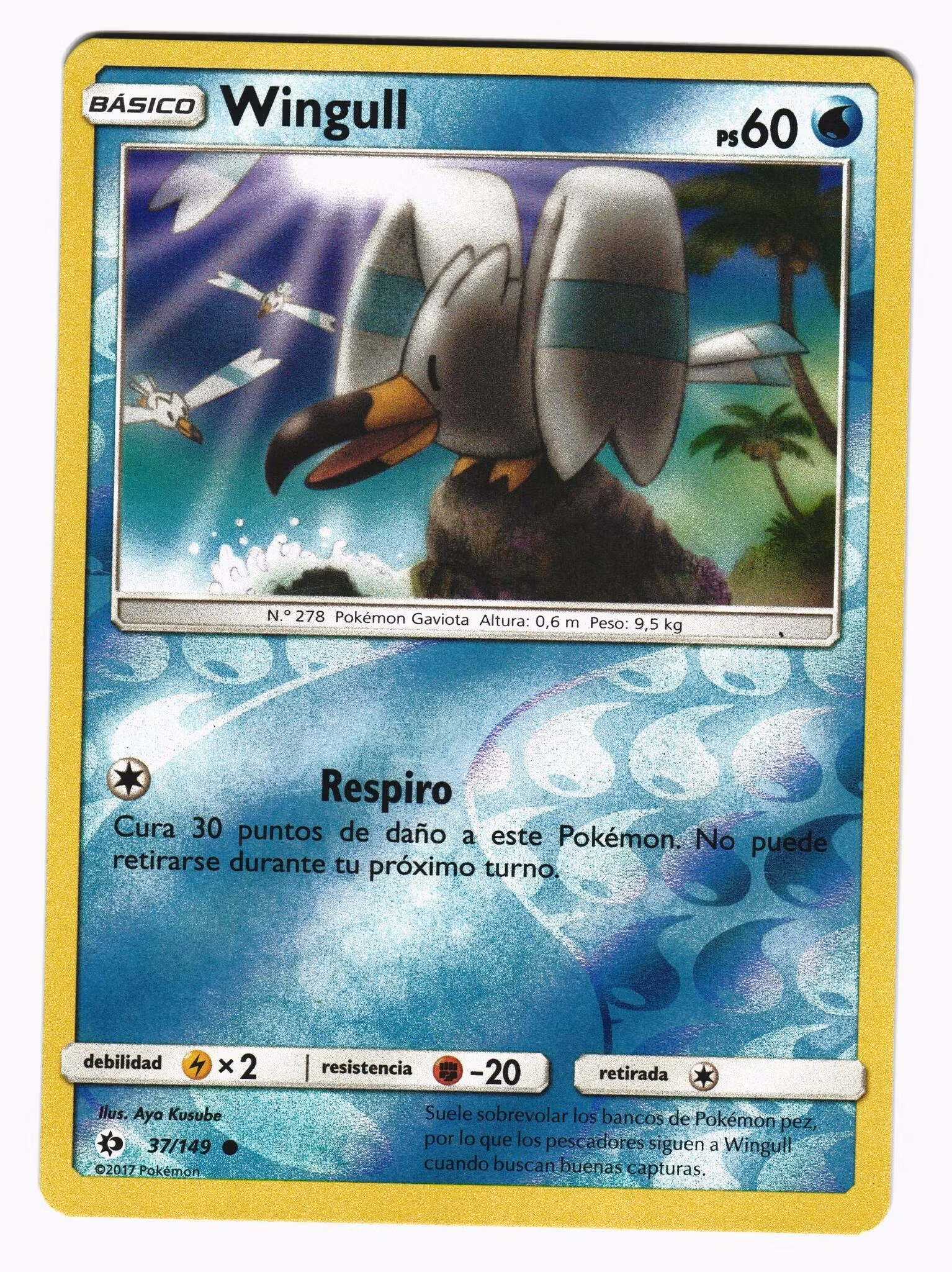 Wingull Reverse Holo Common 37/149 Sun & Moon Pokemon
