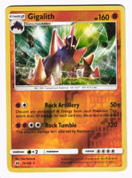 Gigalith Reverse Holo Rare 71/149 Sun & Moon Pokemon