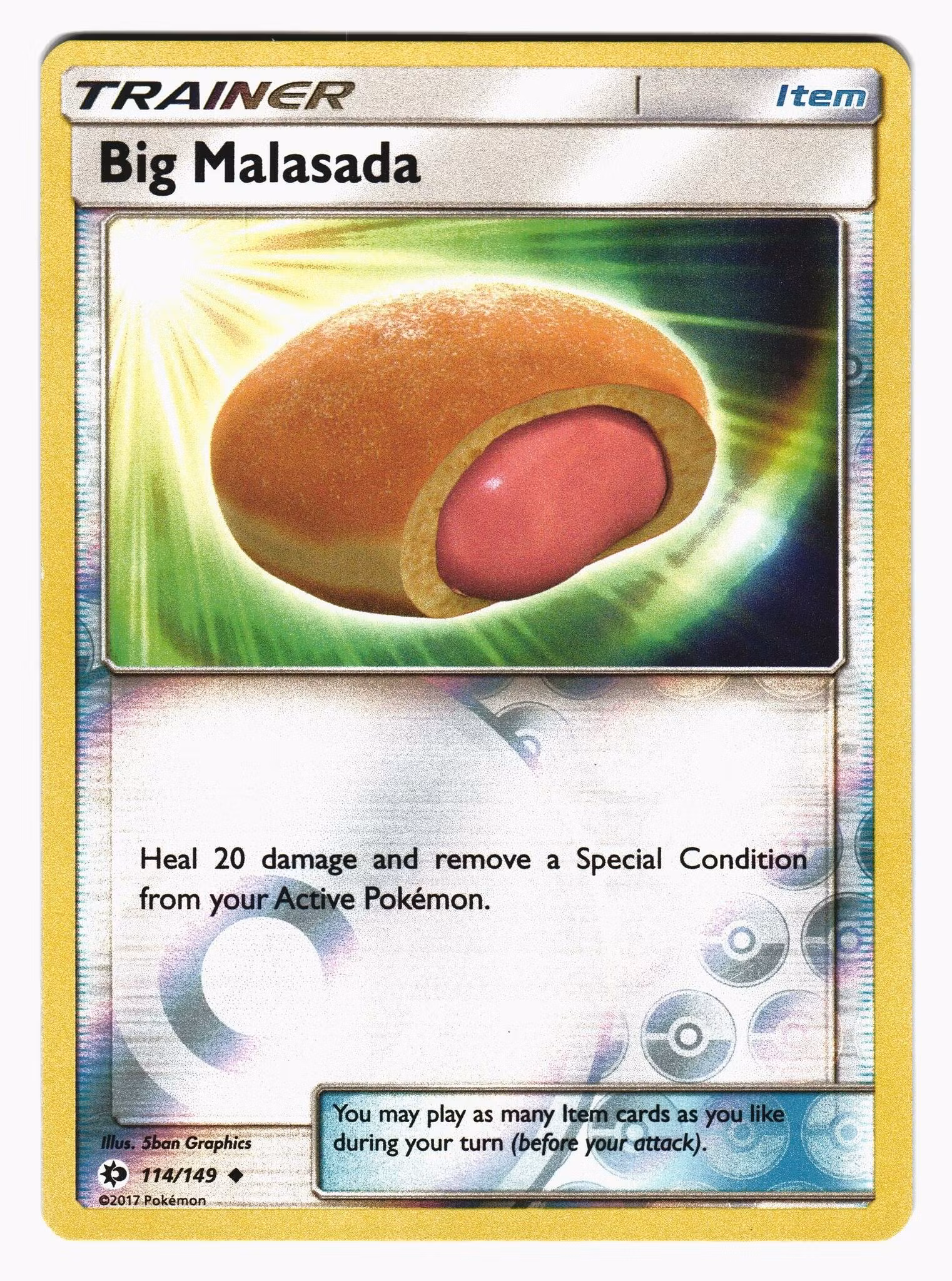 Big Malasada Reverse Holo Uncommon 114/149 Sun & Moon Pokemon
