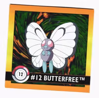 Butterfree #12 Stickers 1999 Series 1 Pokemon