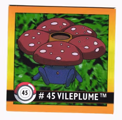 Vileplume #45 Stickers 1999 Series 1 Pokemon