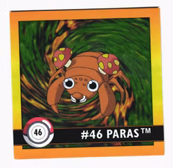 Paras #46 Stickers 1999 Series 1 Pokemon