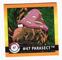 Parasect #47 Stickers 1999 Series 1 Pokemon
