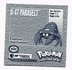 Parasect #47 Stickers 1999 Series 1 Pokemon