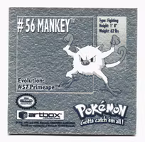 Mankey #56 Stickers 1999 Series 1 Pokemon