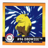Drowzee #96 Stickers 1999 Series 1 Pokemon