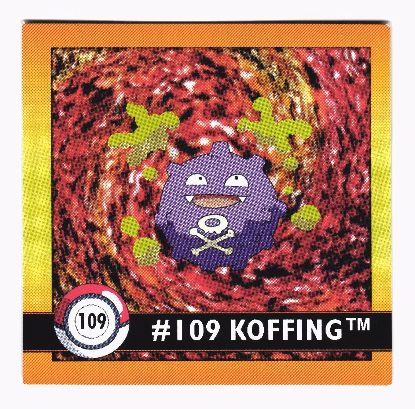 Koffing #109 Stickers 1999 Series 1 Pokemon