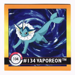 Vaporeon #134 Stickers 1999 Series 1 Pokemon