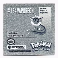 Vaporeon #134 Stickers 1999 Series 1 Pokemon