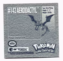 Aerodactyl #142 Stickers 1999 Series 1 Pokemon