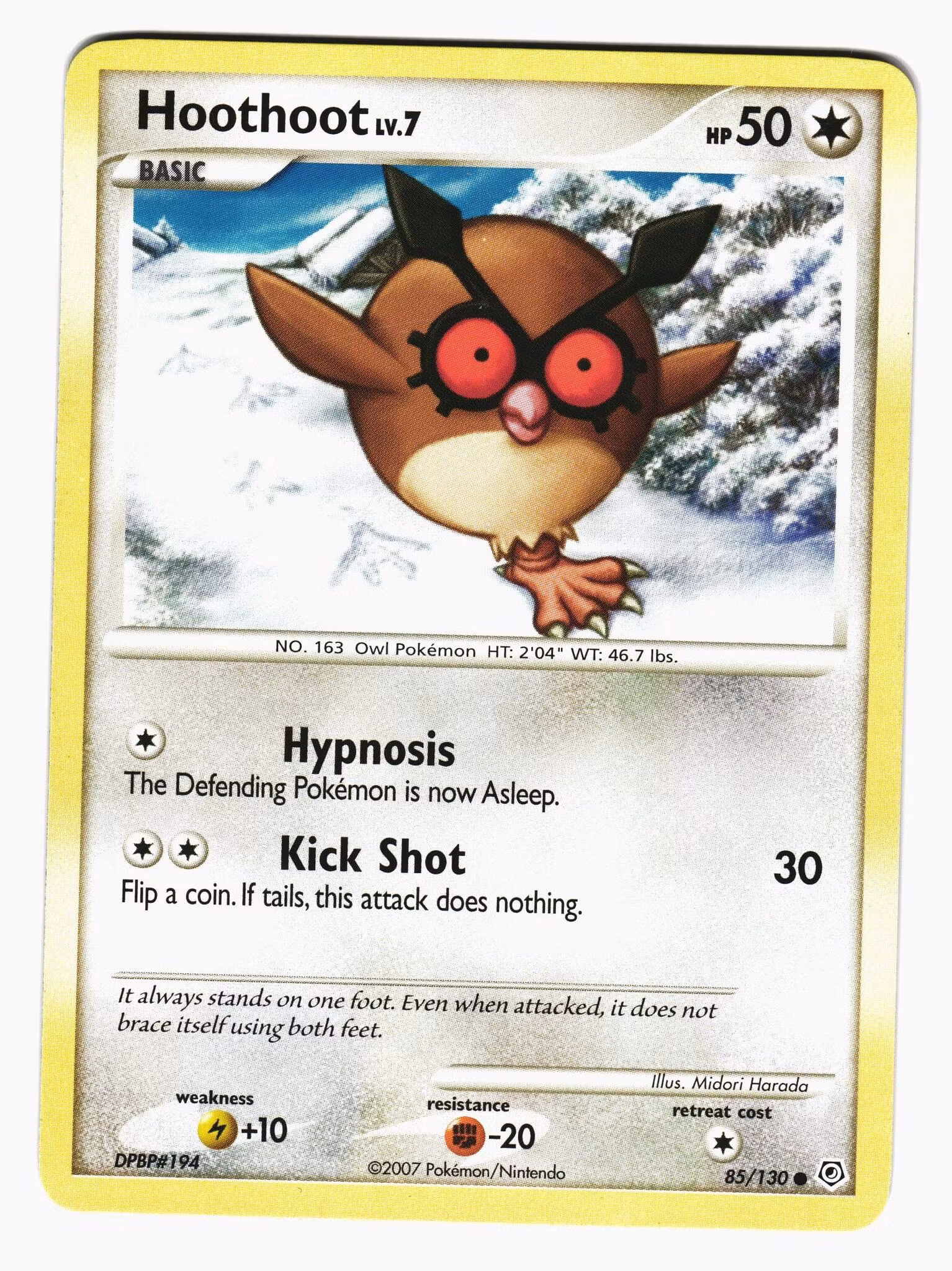 Hoothoot Common 85/130 Diamond & Pearl Pokemon