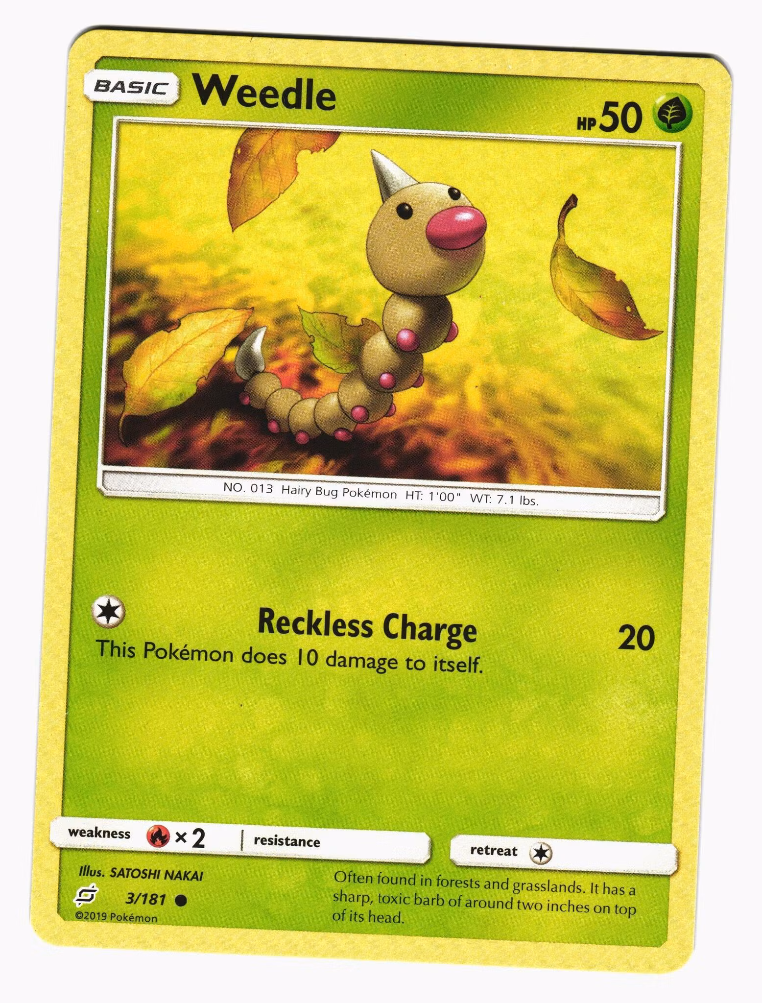 Weedle Common 3/181 Team Up Pokemon