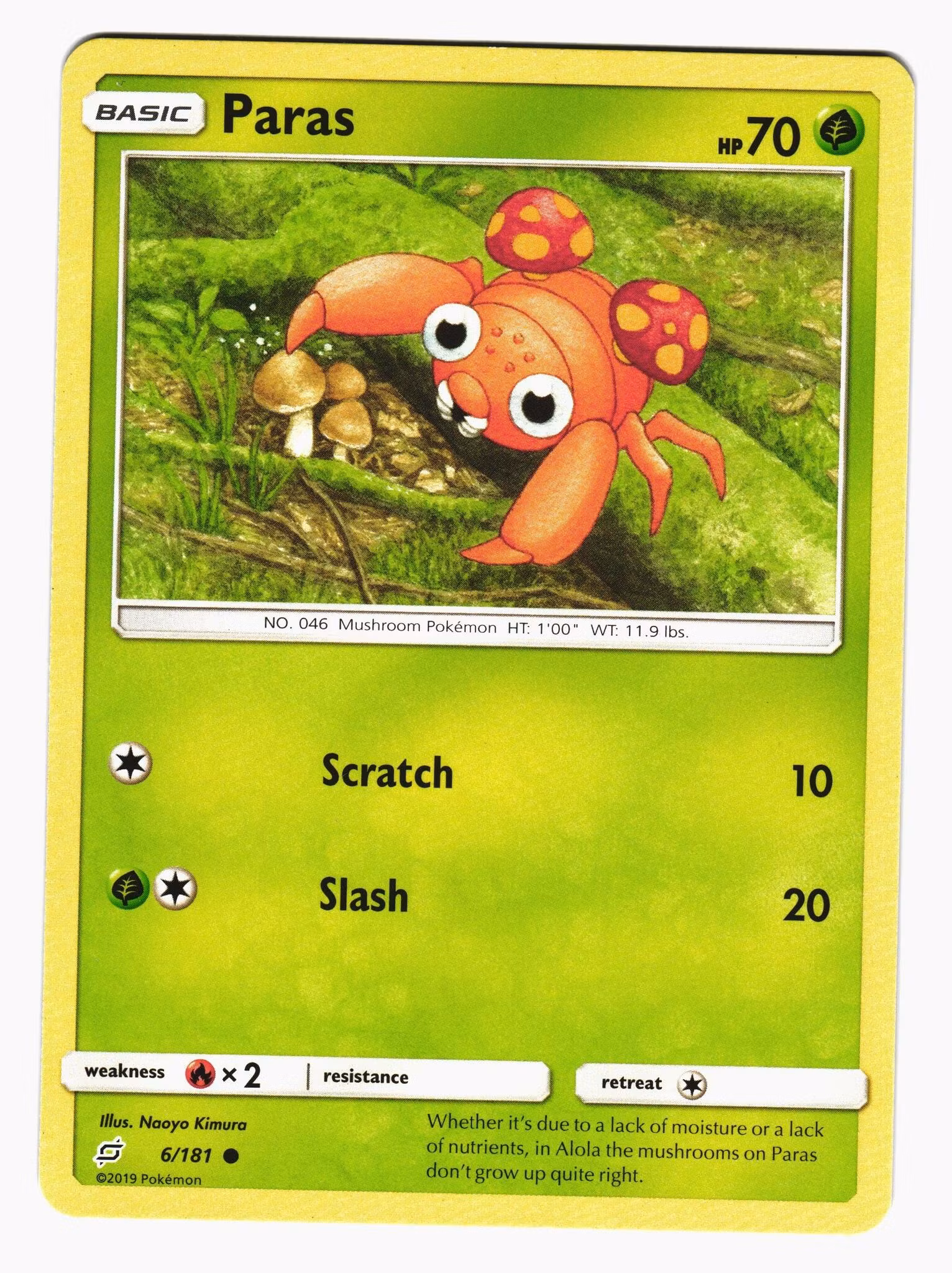 Paras Common 6/181 Team Up Pokemon