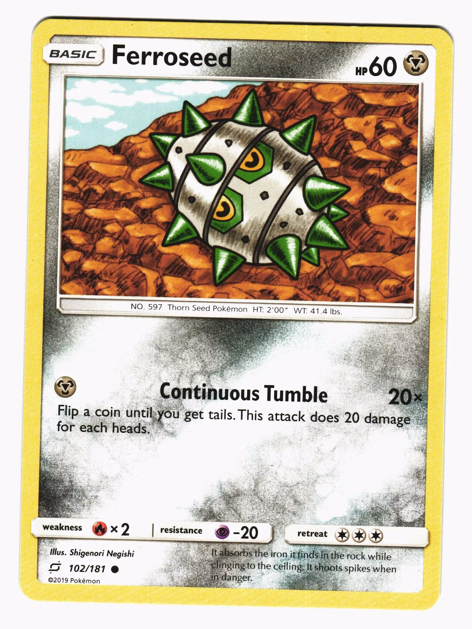 Ferroseed Common 102/181 Team Up Pokemon