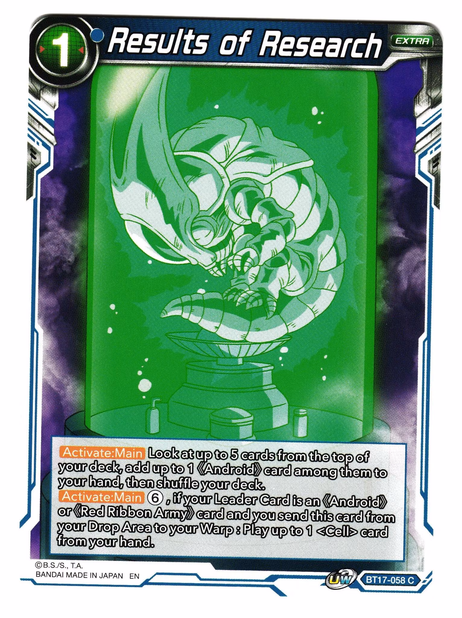 Results of Research BT17-058 Common Dragon Ball Ultimate Squad