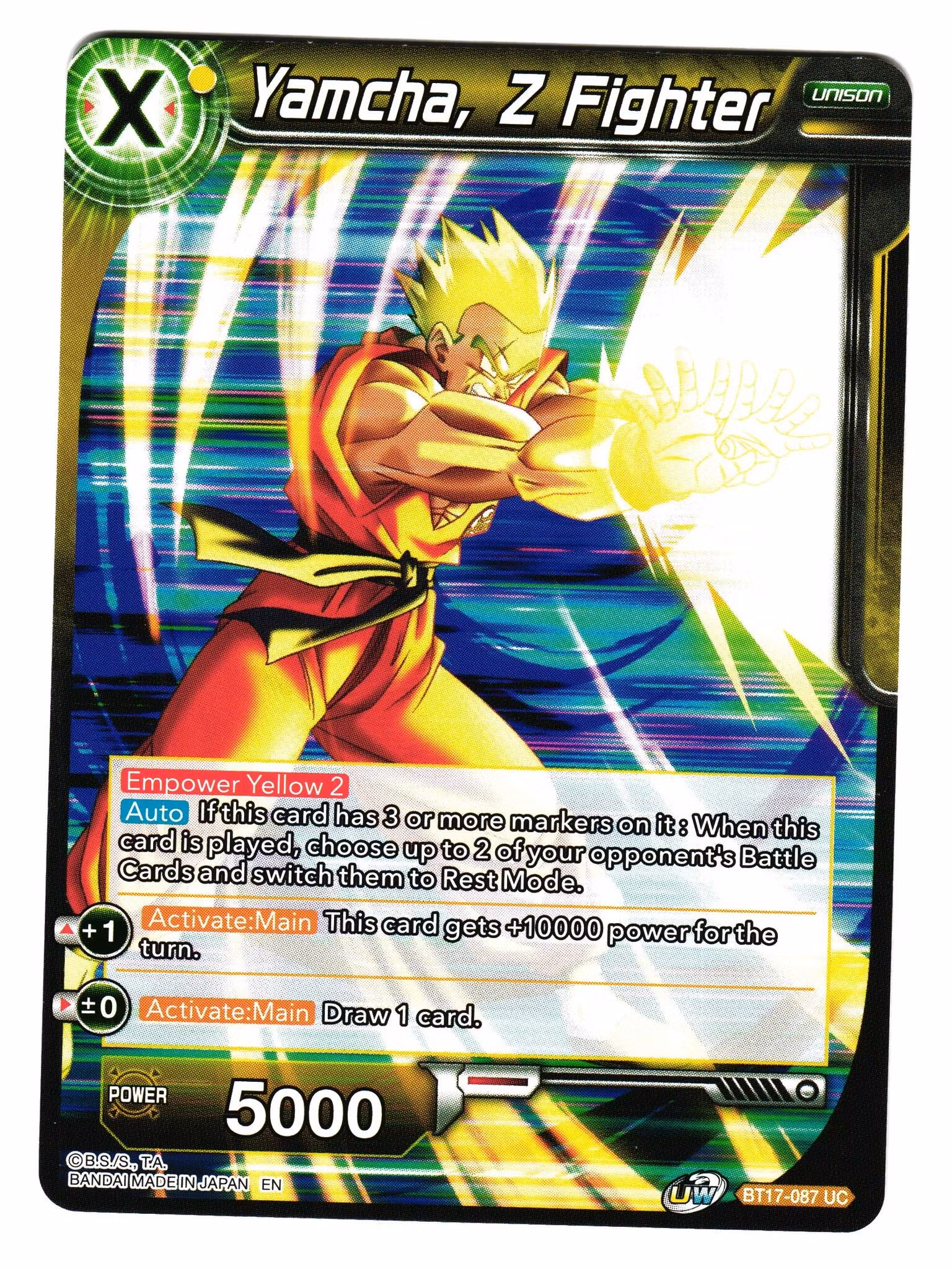 Yamcha Z Fighter BT17-087 Uncommon Dragon Ball Ultimate Squad