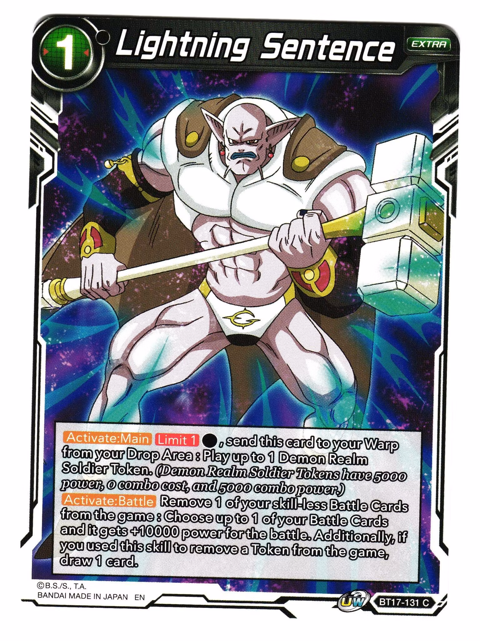 Lightning Sentence BT17-131 Common Dragon Ball Ultimate Squad