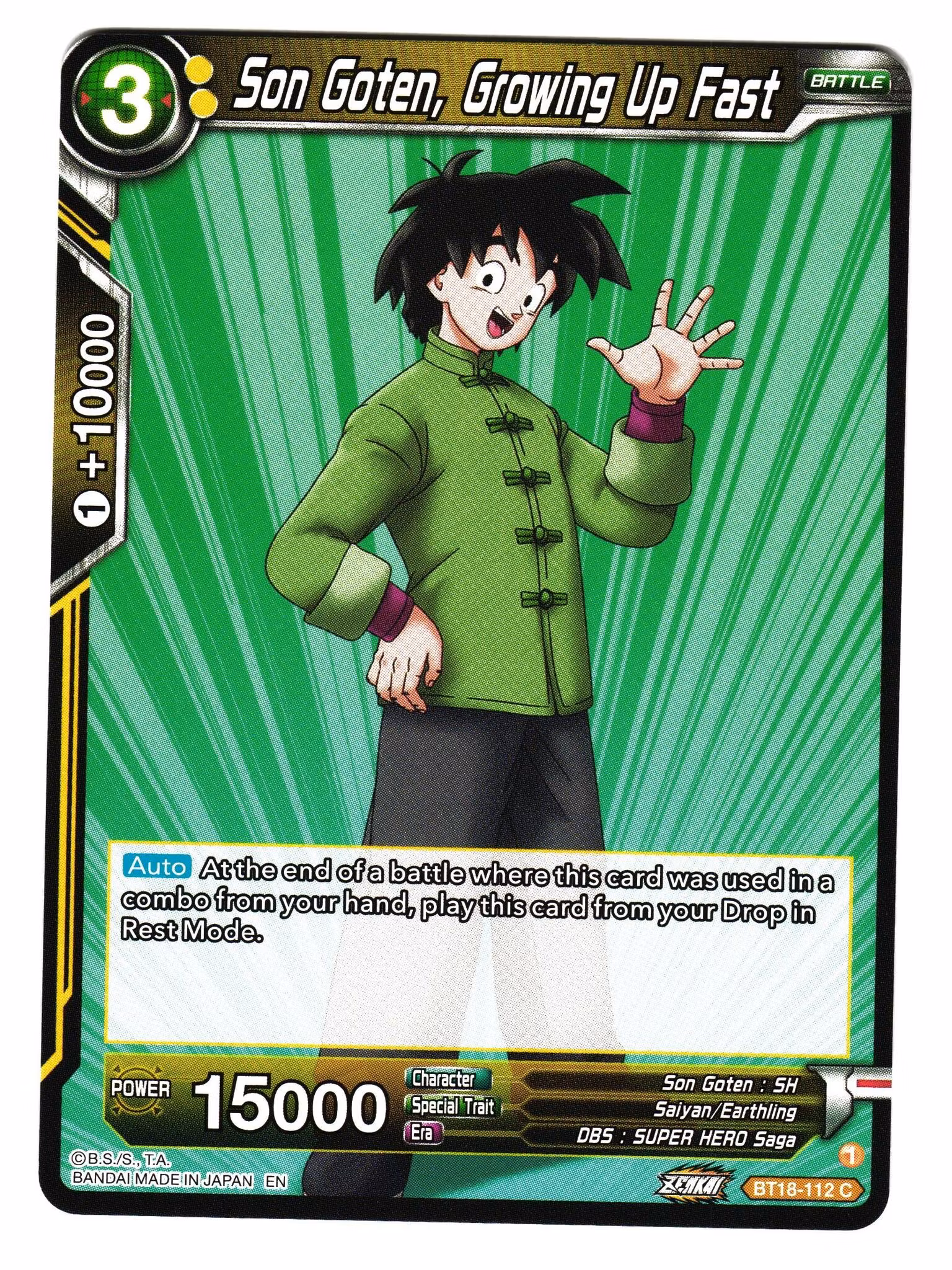 Son Goten Growing Up Fast Bt18-112 Common Dawn Of The Z-Legends Dragon Ball