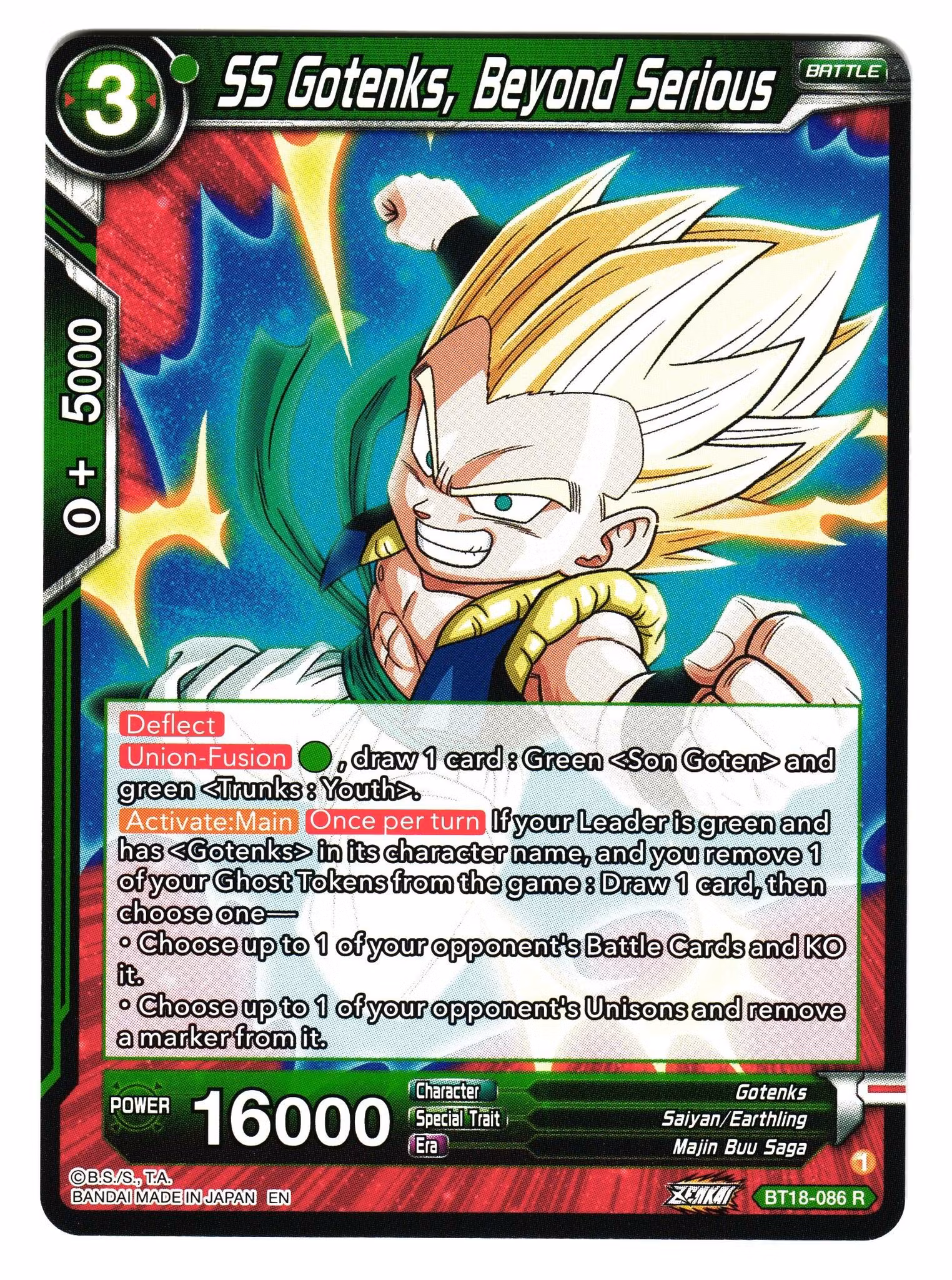 SS Gotenks Beyond Serious Bt18-86 Rare Dawn Of The Z-Legends Dragon Ball