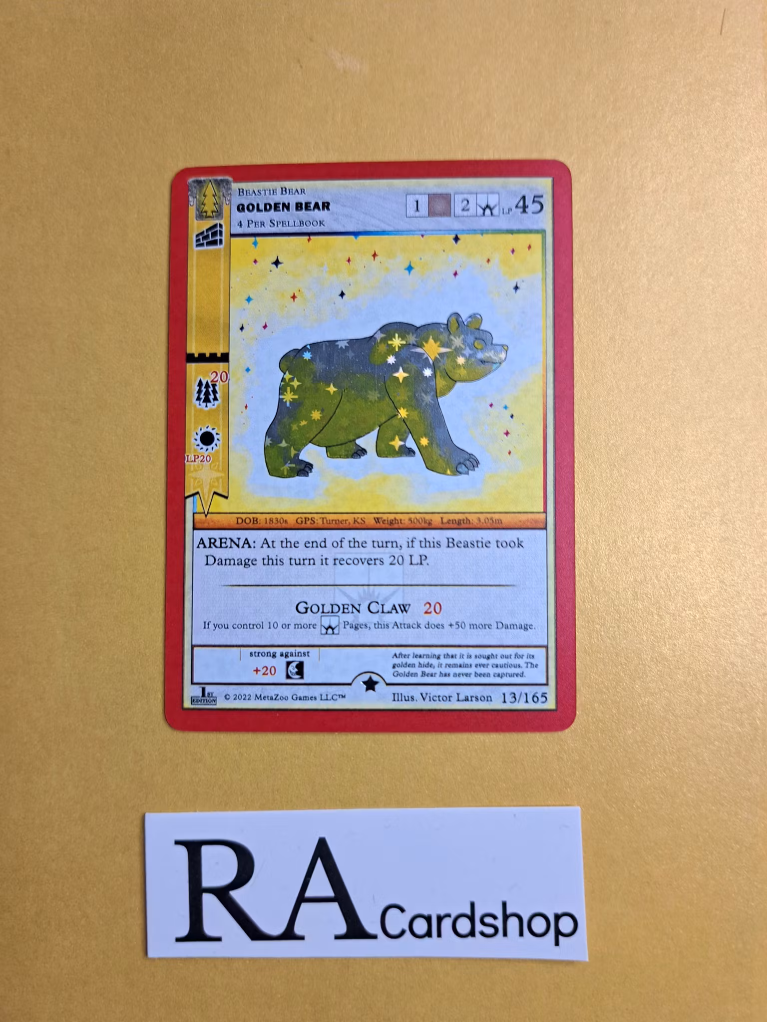 Golden Bear (RH) 13/165 - 1st Edition Wilderness Meta Zoo