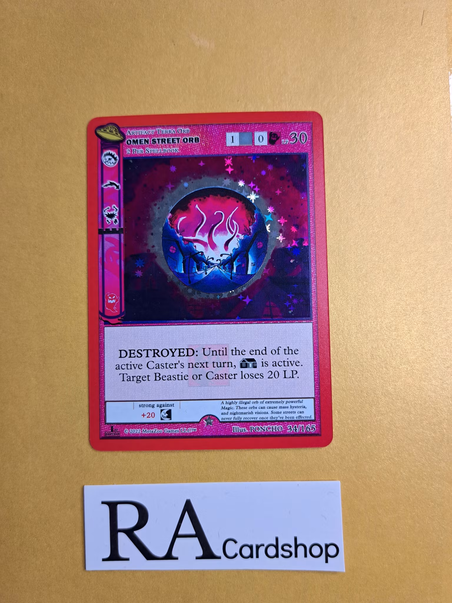 Omen Street Orb (RH) 34/165 - 1st Edition UFO Meta Zoo