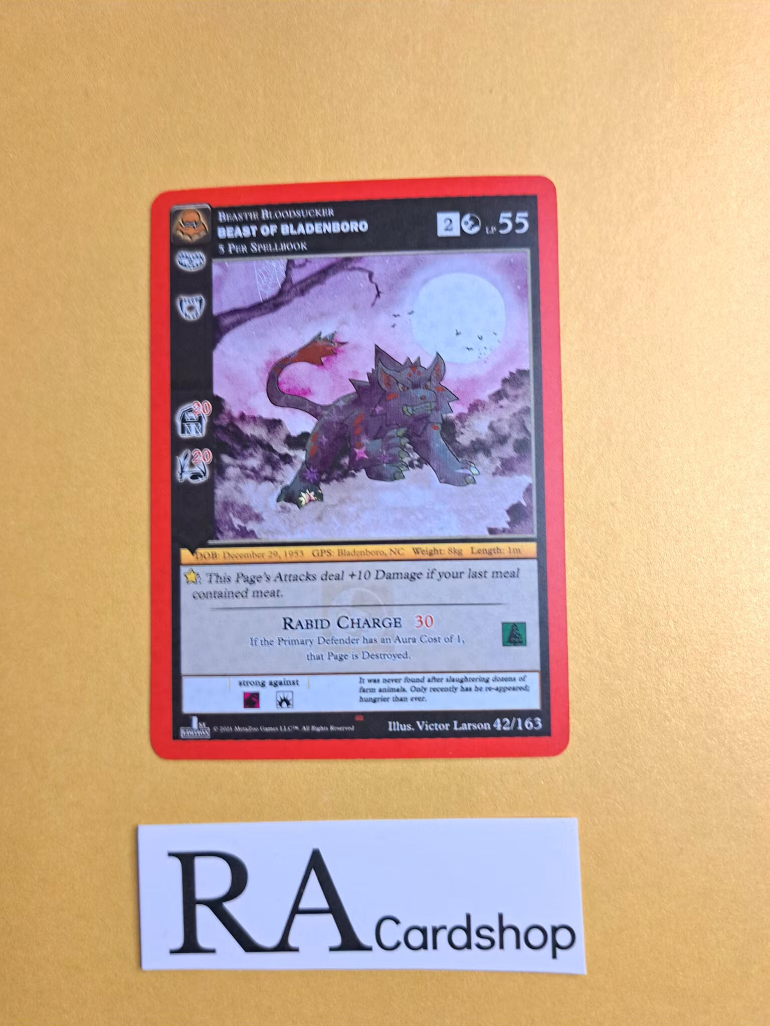 Beast of Bladenboro (RH) 42/163 - 1st Edition Cryptid Nation: Nightfall Meta Zoo