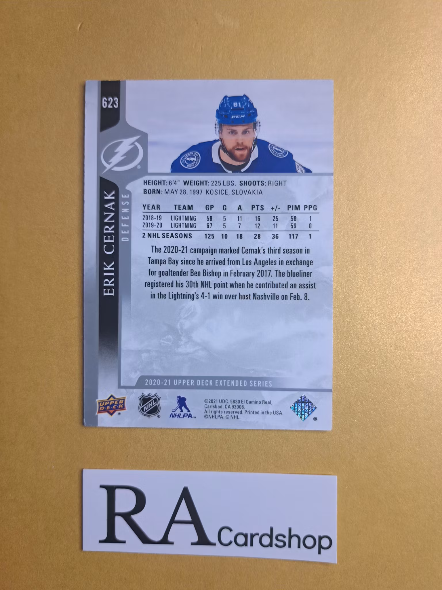 #623 Erik Cernak 2020-21 Upper Deck Extended Series Hockey