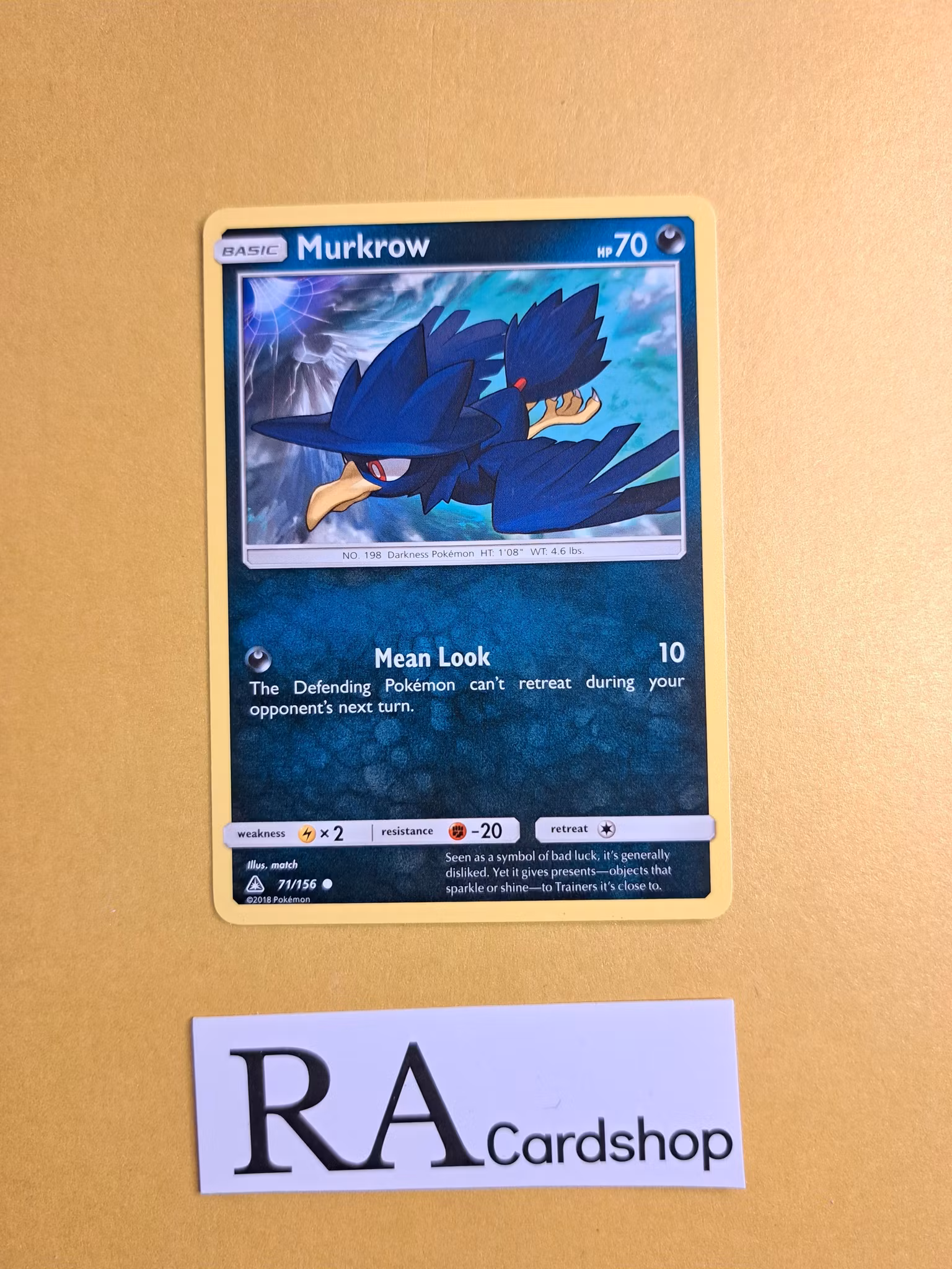 Murkrow Common 71/156 Ultra Prism Pokemon Kort