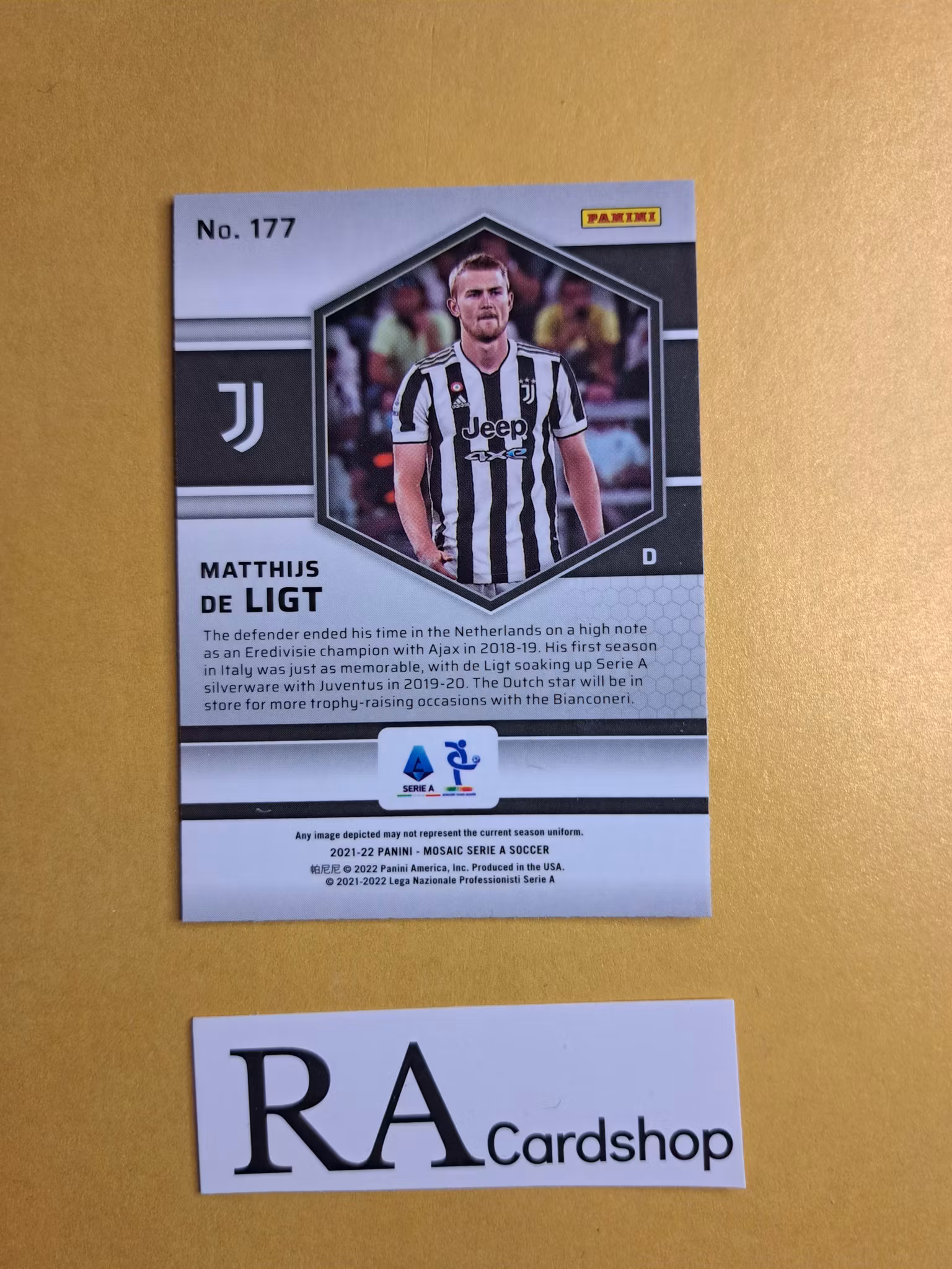 #177 Matthijs De Ligt 2021-22 Panini Mosaic Serie A Soccer Fotboll