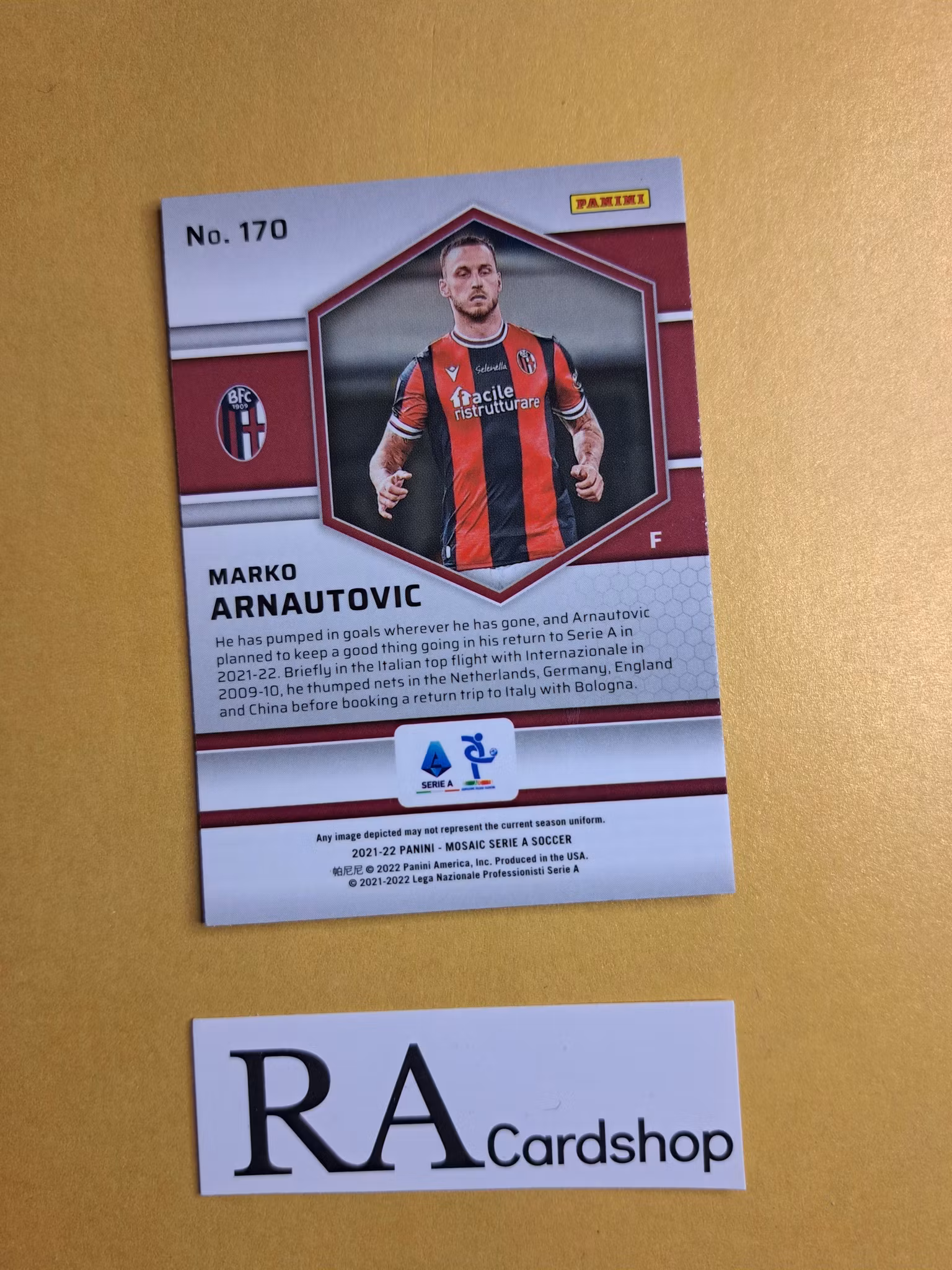 #170 Marko Arnautovic 2021-22 Panini Mosaic Serie A Soccer Fotboll