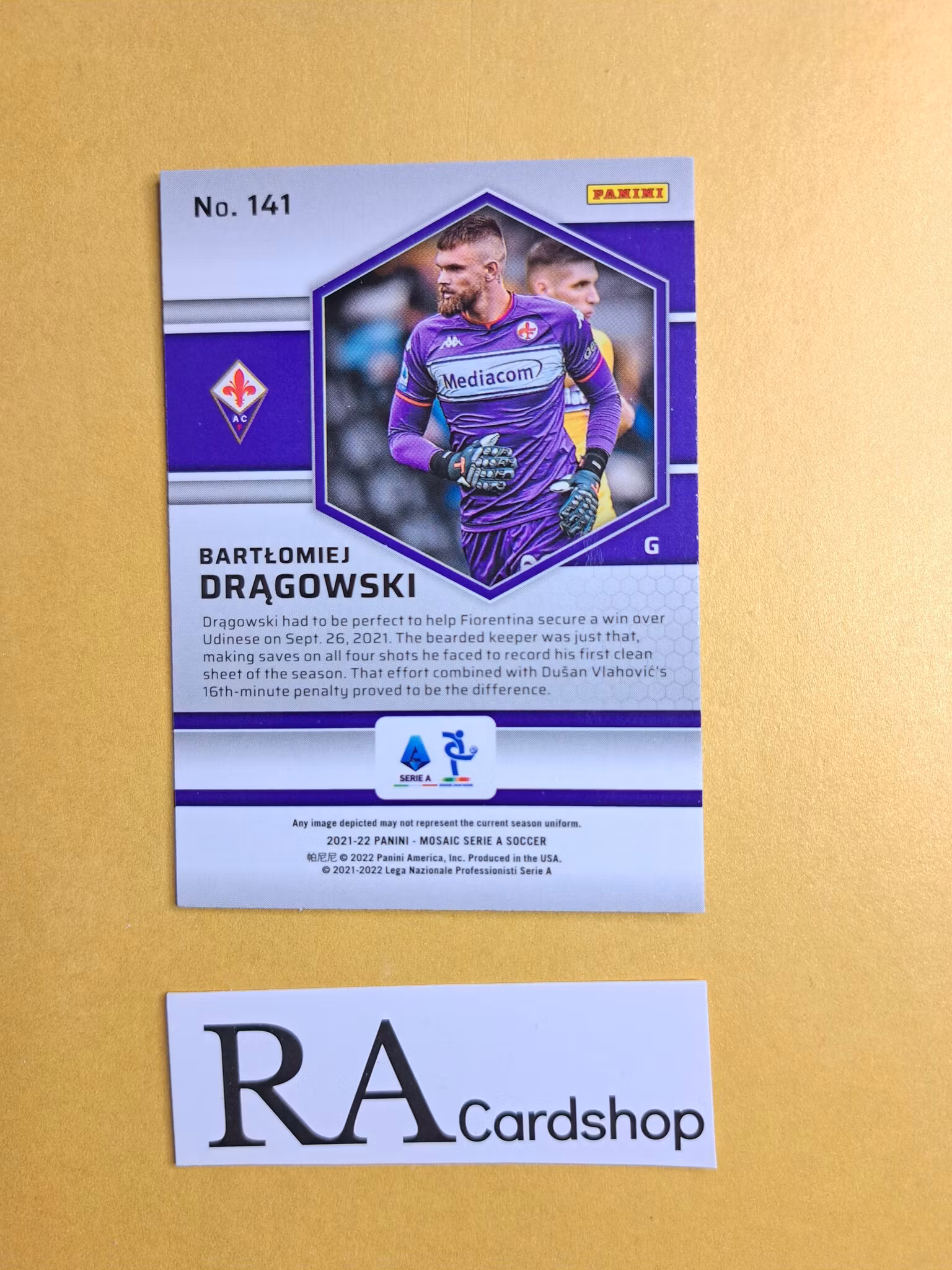 #141 Bartlomiej Dragowski 2021-22 Panini Mosaic Serie A Soccer Fotboll