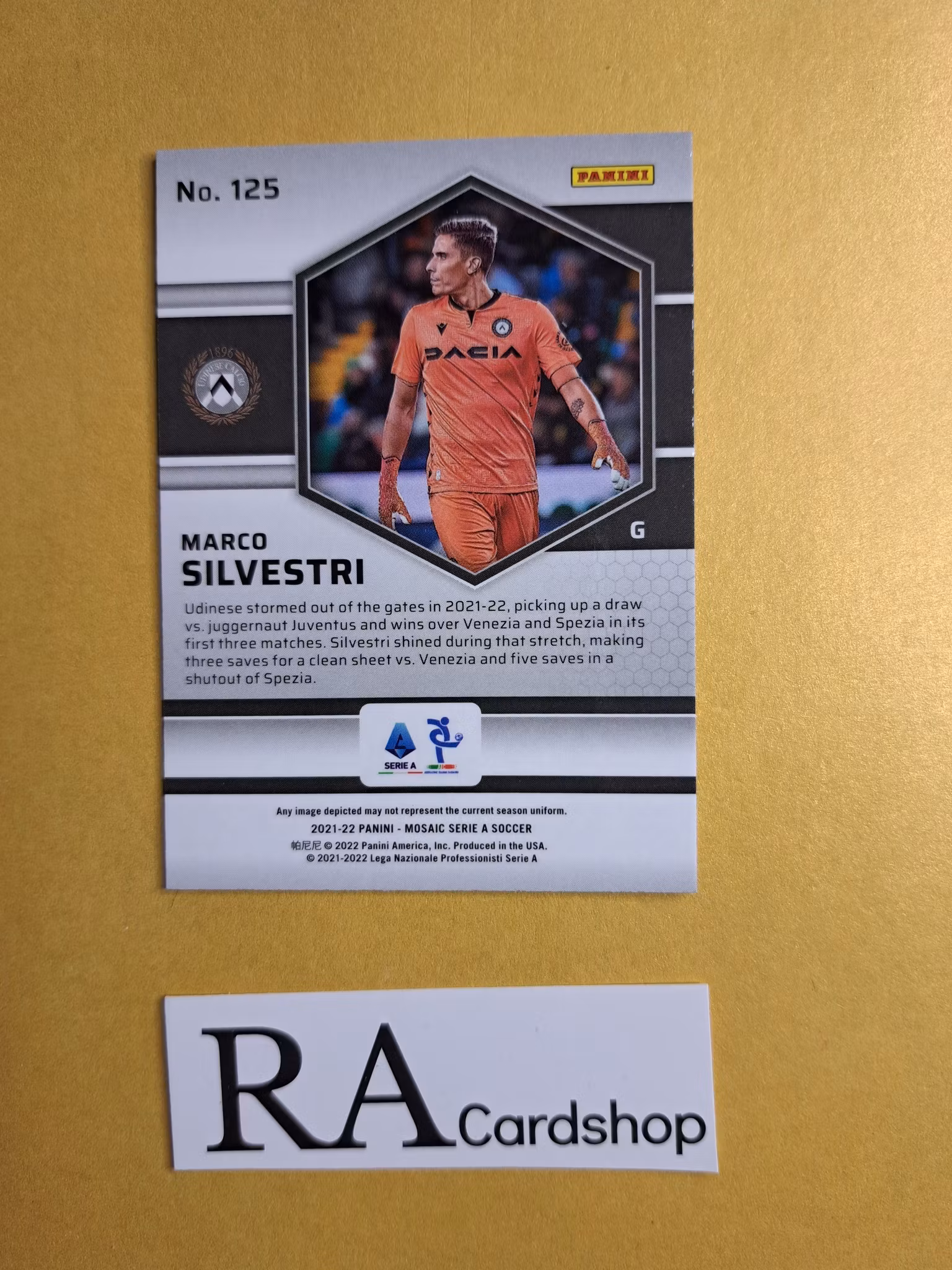 #125 Marco Silvestri 2021-22 Panini Mosaic Serie A Soccer Fotboll