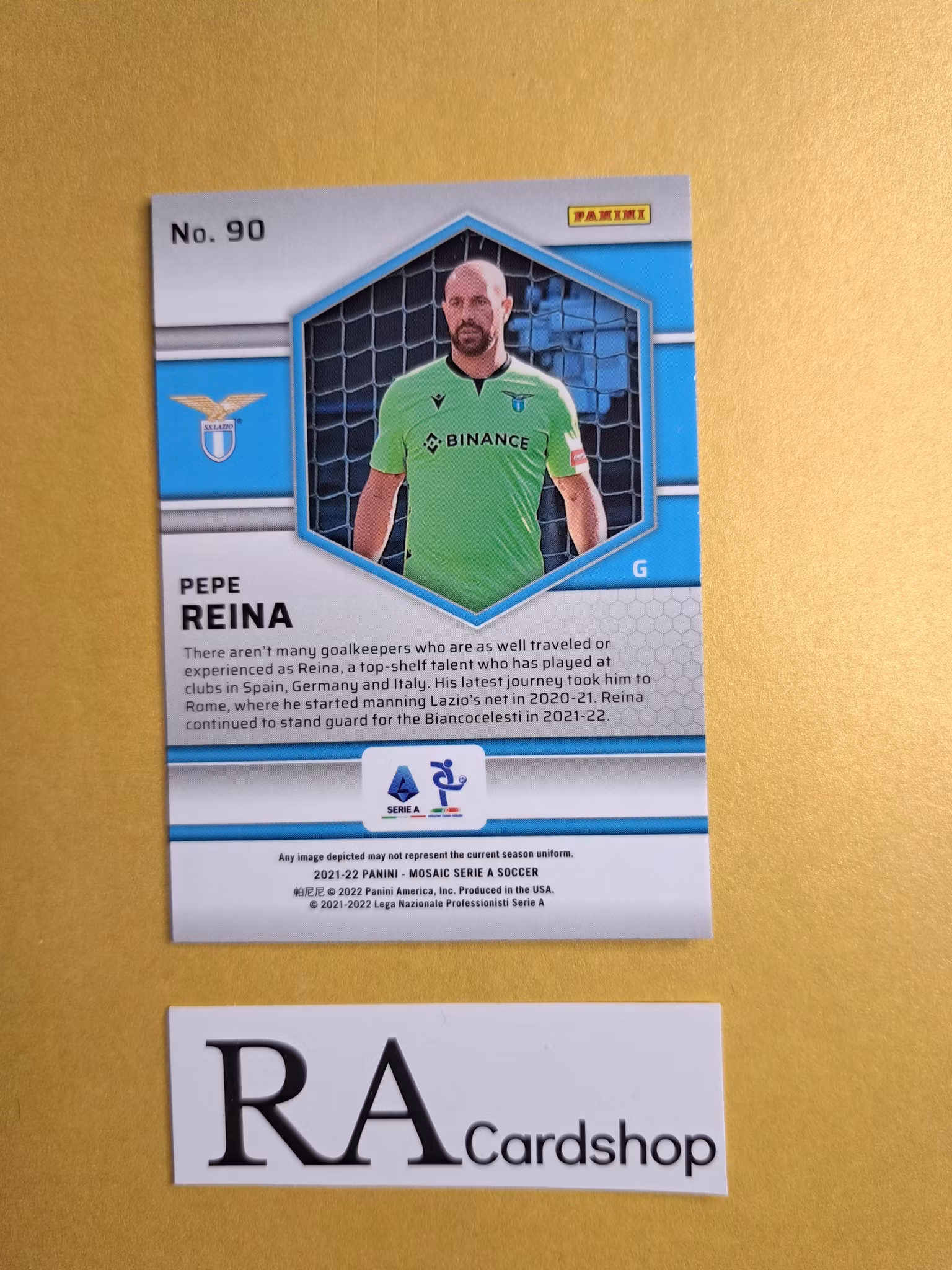 #90 Pepe Reina 2021-22 Panini Mosaic Serie A Soccer Fotboll