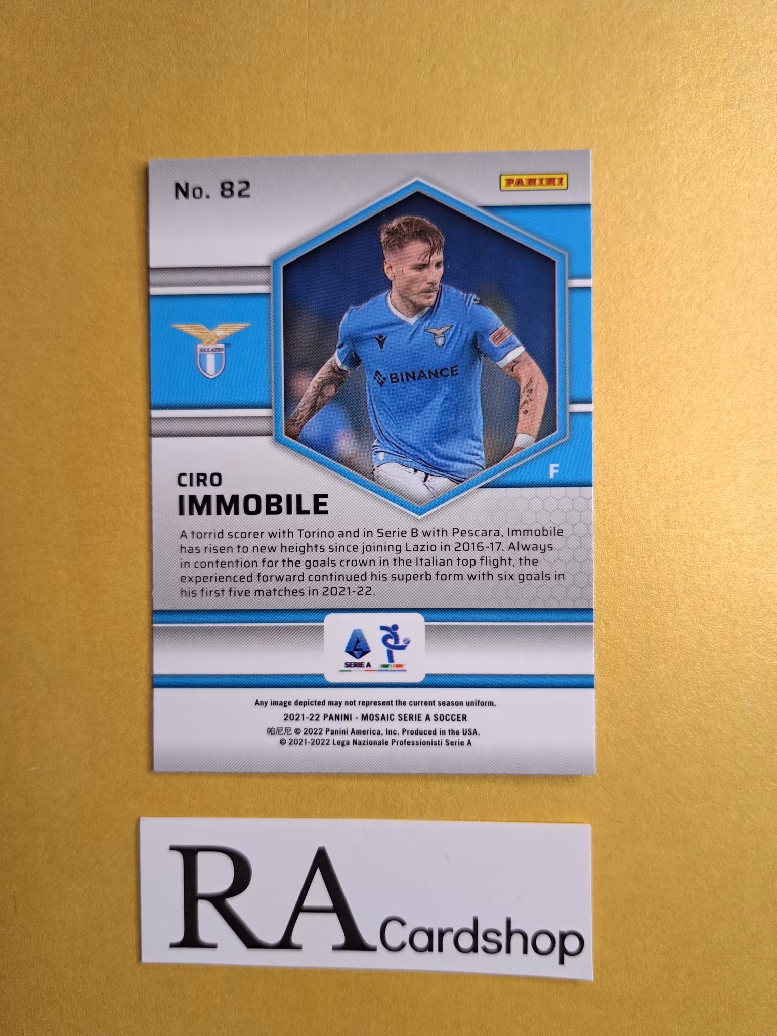 #82 Ciro Immobile 2021-22 Panini Mosaic Serie A Soccer Fotboll