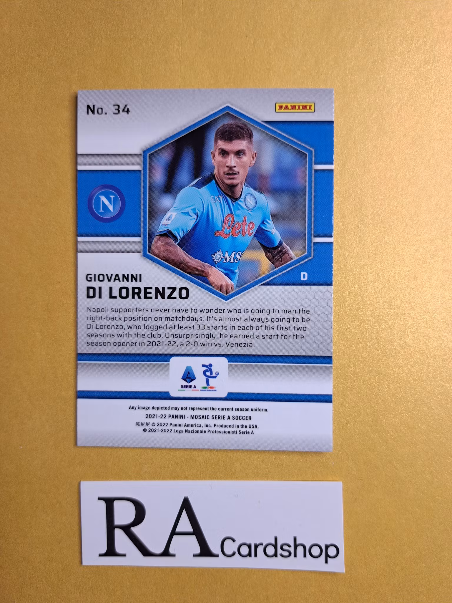 #34 Giovanni Di Lorenzo 2021-22 Panini Mosaic Serie A Soccer Fotboll