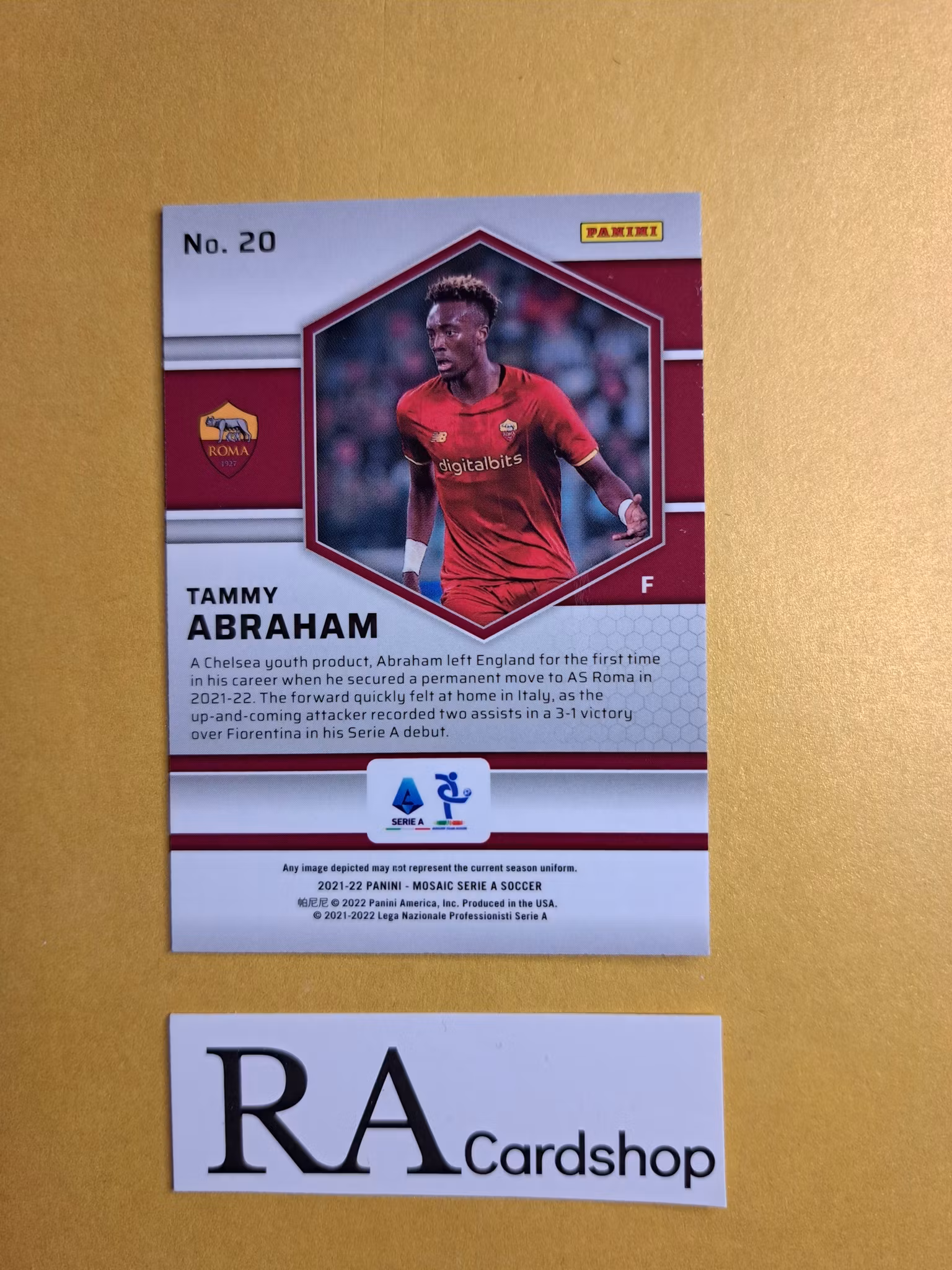 #20 Tammy Abraham 2021-22 Panini Mosaic Serie A Soccer Fotboll