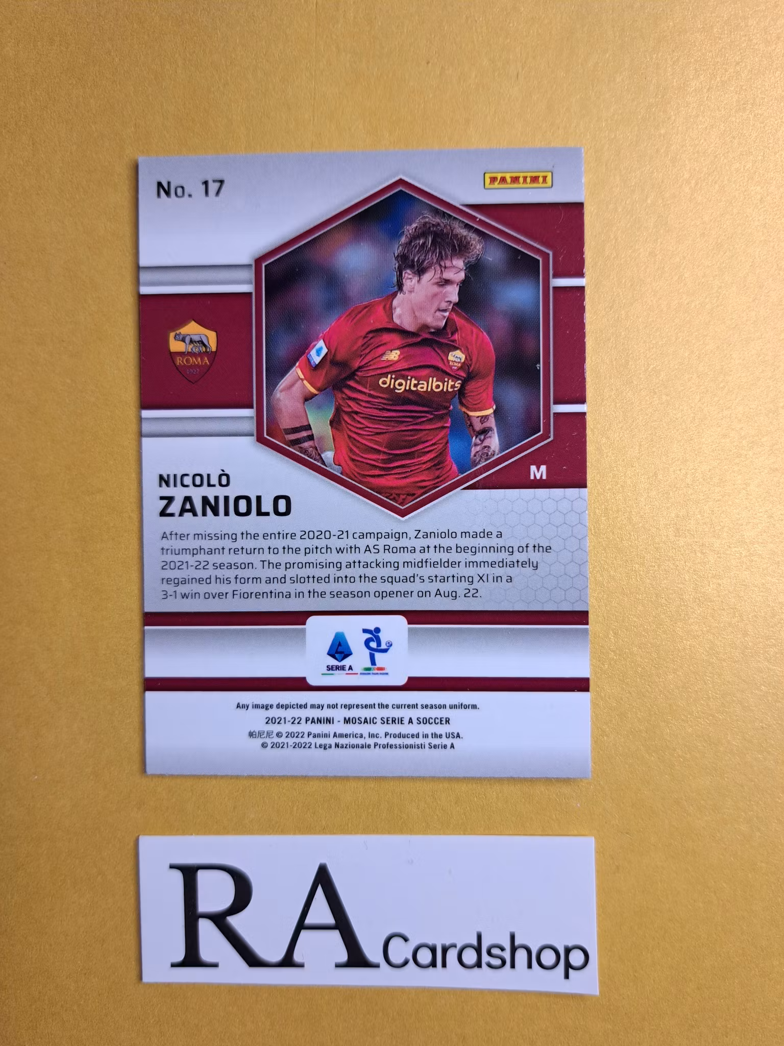 #17 Nicolo Zaniolo 2021-22 Panini Mosaic Serie A Soccer Fotboll