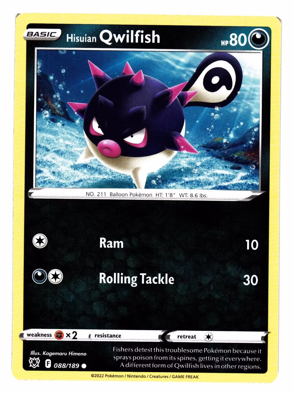 Hisuian Qwilfish Common 088/189 Astral Radiance Pokemon