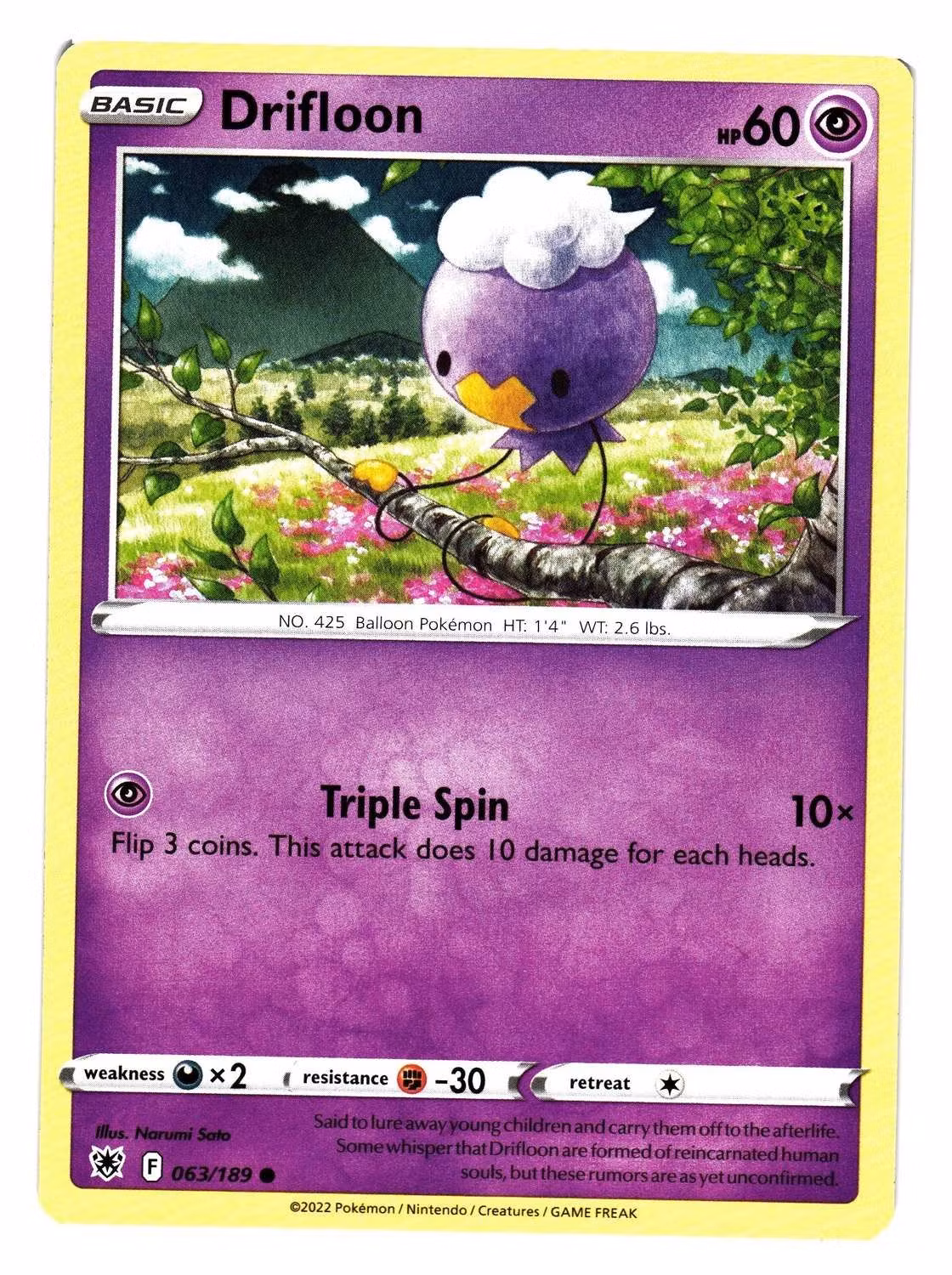 Drifloon Common 063/189 Astral Radiance Pokemon