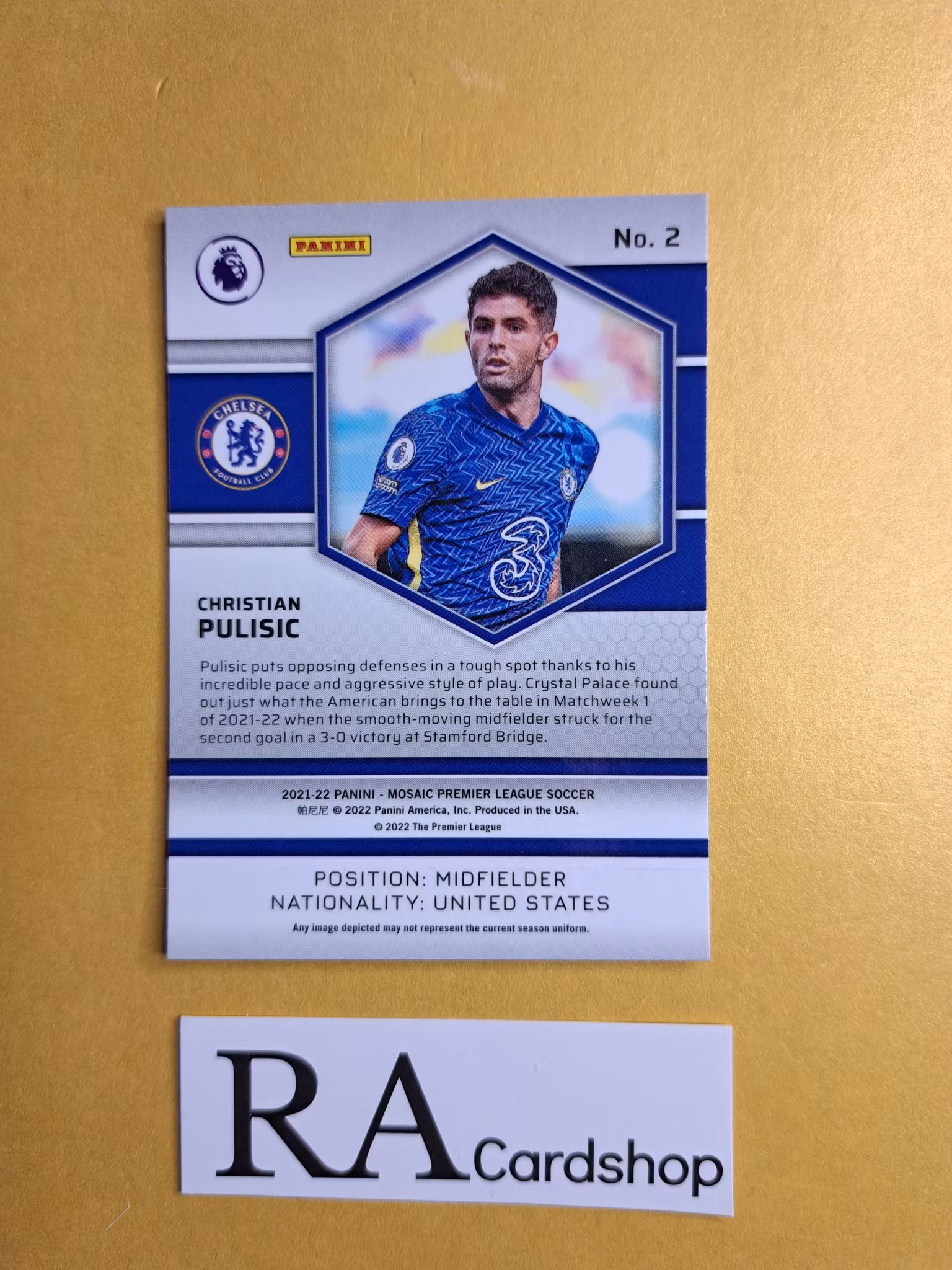 #2 Christian Pulisic 2021-22 Panini Mosaic Premier Leauge